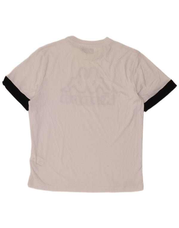 Kappa Herre Grafisk T-Shirt Top Medium Hvid Bomuld