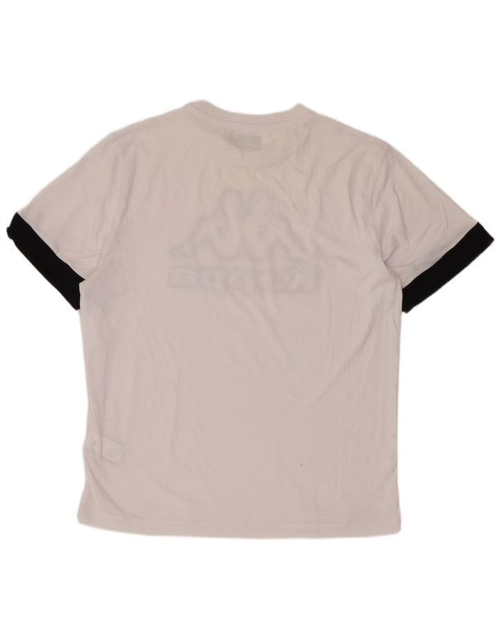 Kappa Herre Grafisk T-Shirt Top Medium Hvid Bomuld