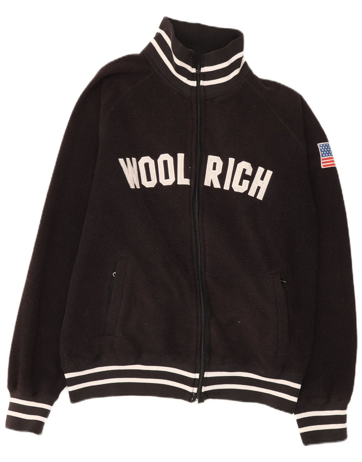 Woolrich Grafisk Fleecejakke til kvinder UK 18 XL Sort Polyester
