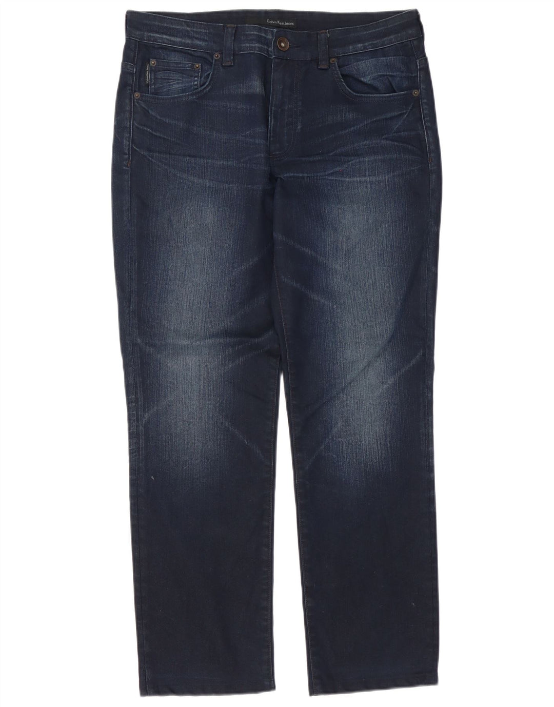 Calvin Klein Herre Regular Slim Jeans W32 L30 Blå