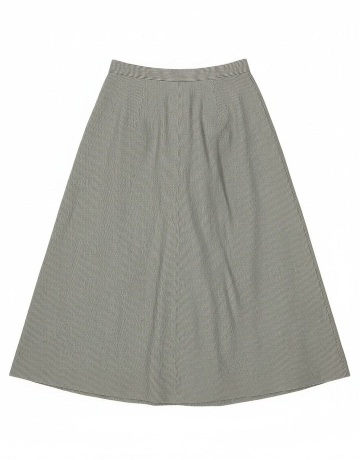 Vintage Kvinders Flared Skirt IT 46 Large W30 Grøn Stribet Polyester