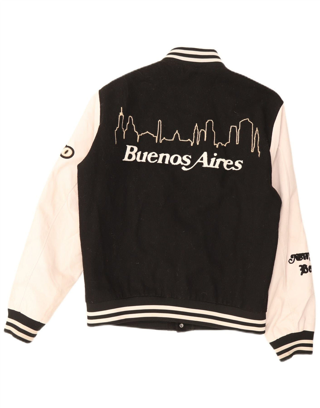 Jack & Jones Herre Grafisk Varsity Jacket UK 38 Medium Sort Colourblock
