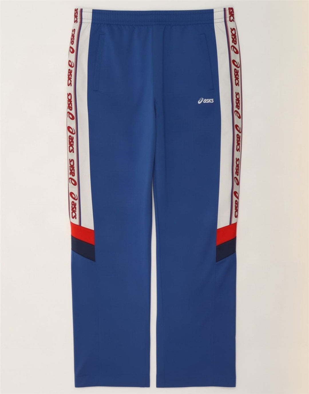 Asics Grafisk træningsdragt bukser til mænd Large Blue Colourblock Polyester