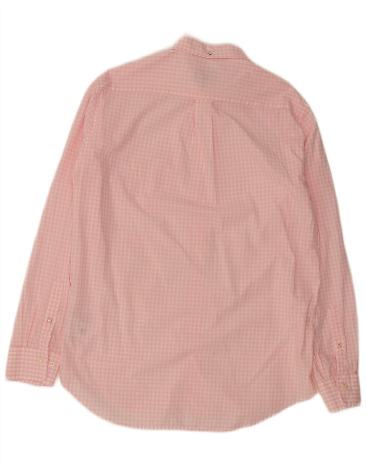 Gant Herre Regular Fit skjorte størrelse 16 1/2 41/42 Large Pink Gingham Cotton
