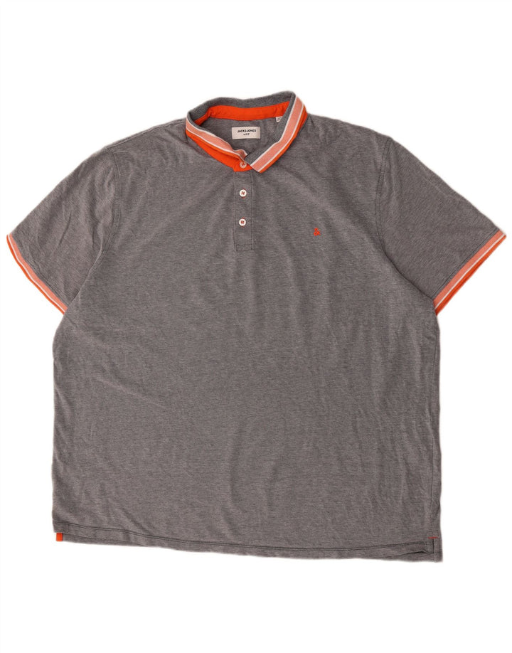 Jack & Jones herre poloskjorte 3XL gråstribet bomuld