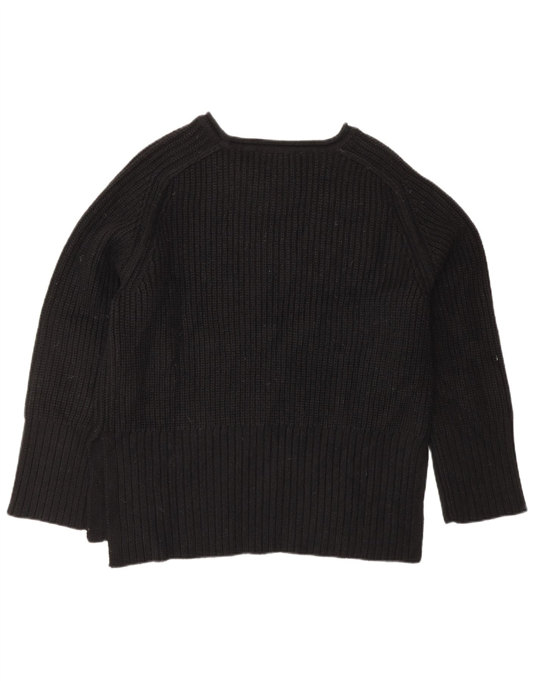 ZARA Womens Oversized Crew Neck Jumper Sweater UK 10 Small Black Acrylic