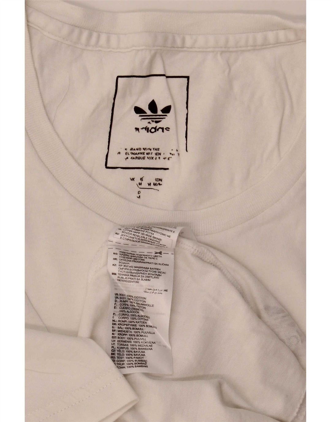 Adidas Herre T-Shirt Top Medium Hvid Bomuld