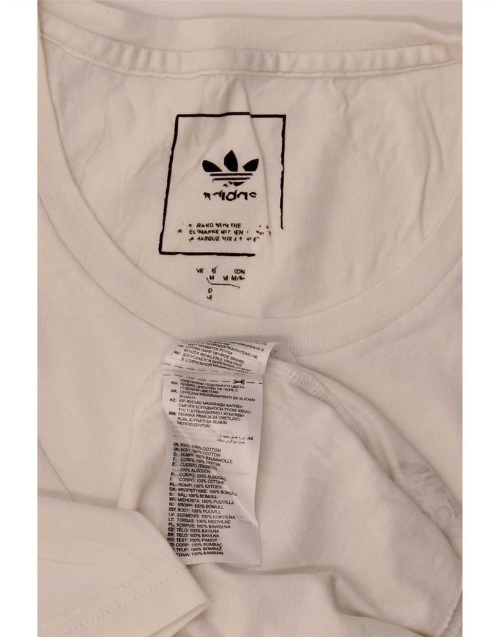 Adidas Herre T-Shirt Top Medium Hvid Bomuld