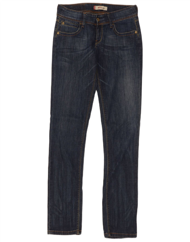 Levi's Dame 571 Slim Jeans W28 L34 Marineblå Bomuld
