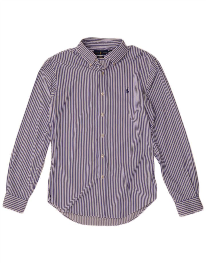 Ralph Lauren Herre Slim Fit skjorte Medium Blue Pinstripe Nylon