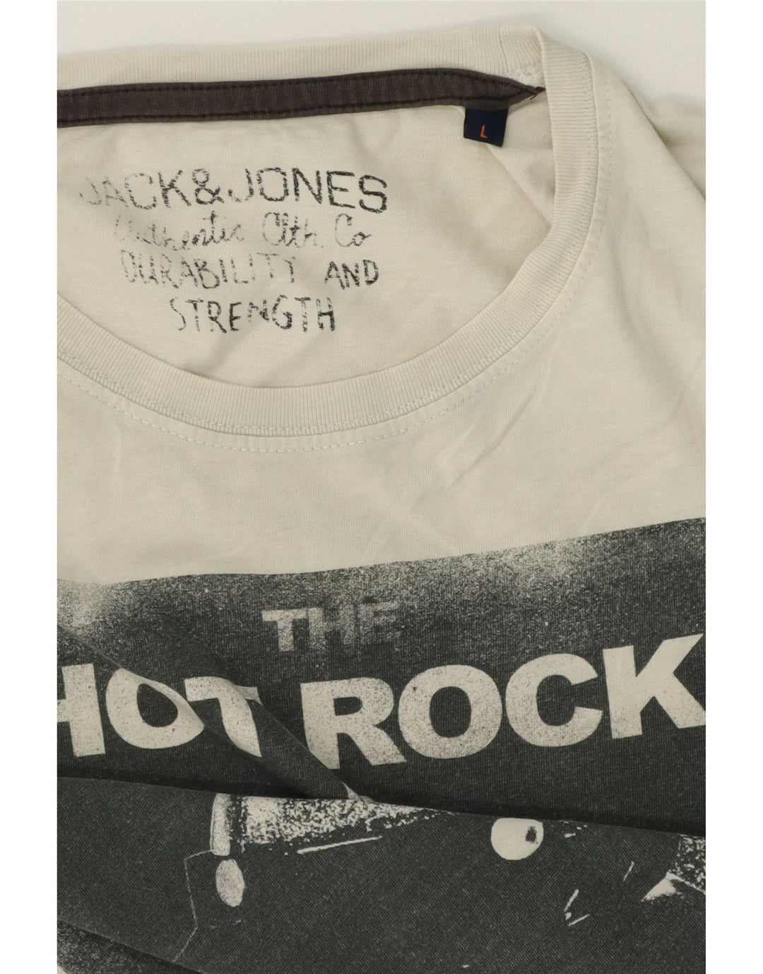 Jack & Jones Herre grafisk T-shirt Top Stor Hvid