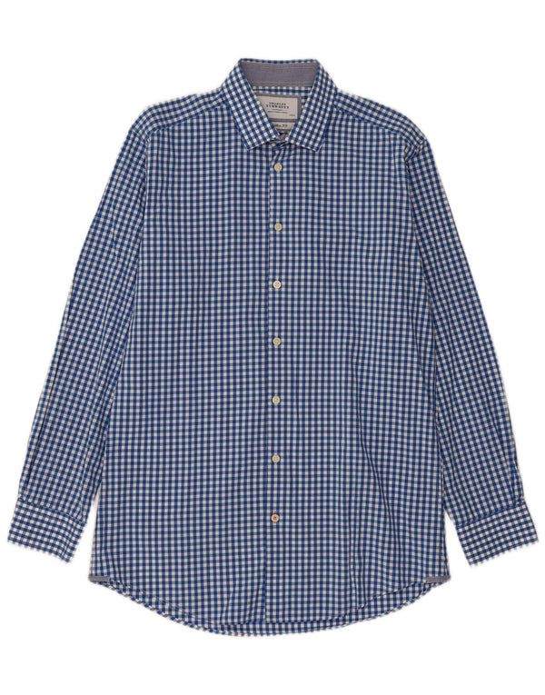 Charles Tyrwhitt Herre Extra Slim Fit skjorte størrelse 41/16 Large Blue Gingham