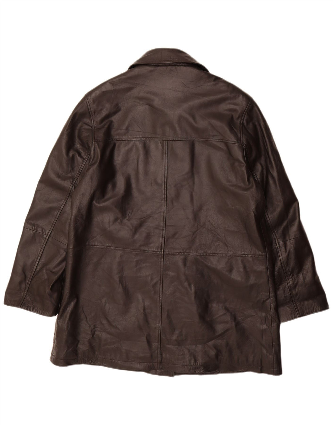 Vintage læderfrakke til kvinder IT 46 Stor sort læder