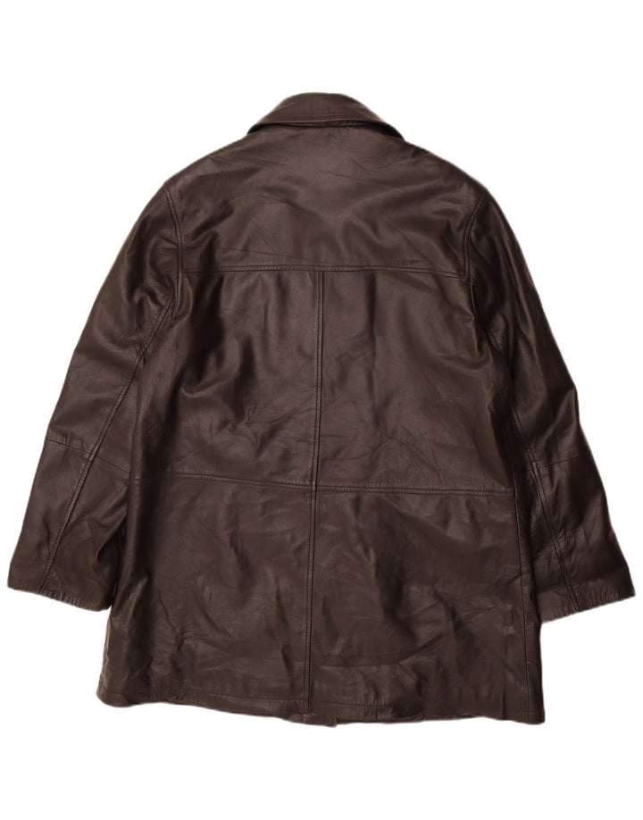 Vintage læderfrakke til kvinder IT 46 Stor sort læder