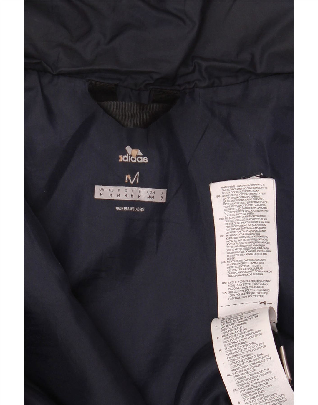 Adidas Polstret Herrejakke UK 38 Medium Navy Blue Polyester