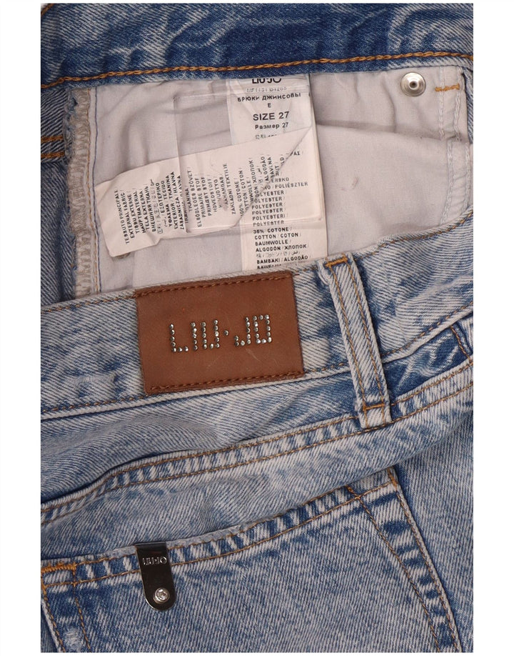 Liu Jo Kvinders Distressed Cropped Jeans W27 L27 Blå Bomuld