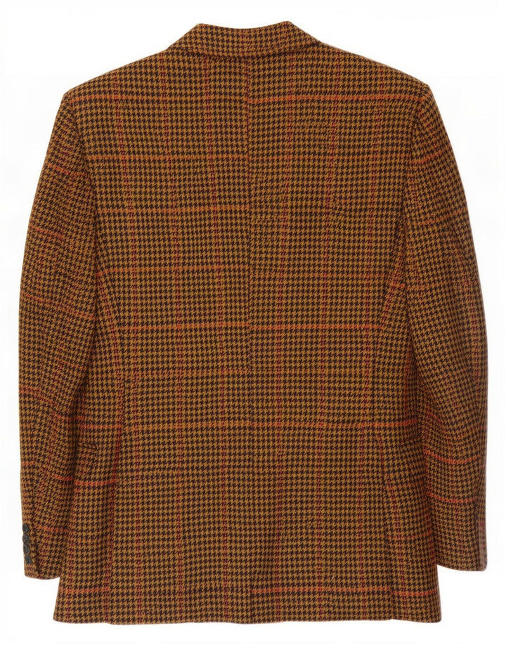Guabello Herre 2-knaps blazerjakke IT 46 Små brune Houndstooth Uld