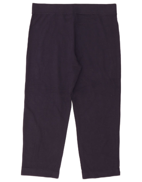 Marks & Spencer Womens Crop træningsdragt bukser UK 18 XL marineblå bomuld
