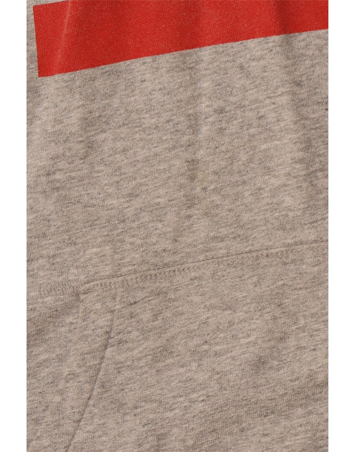 LEVI'S Grafisk hættetrøje til kvinder UK 14 Mellemgrå flækket bomuld