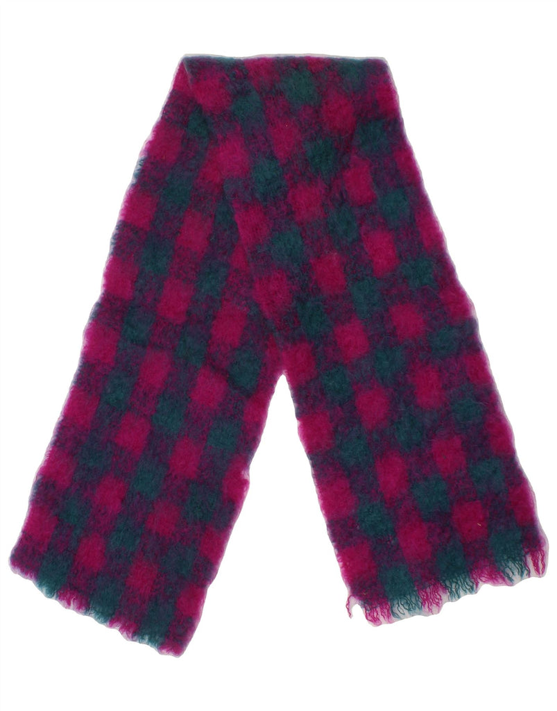 VINTAGE Girls Rectangle Scarf One Size Pink Check Vintage Vintage and Second-Hand Vintage from Messina Hembry 