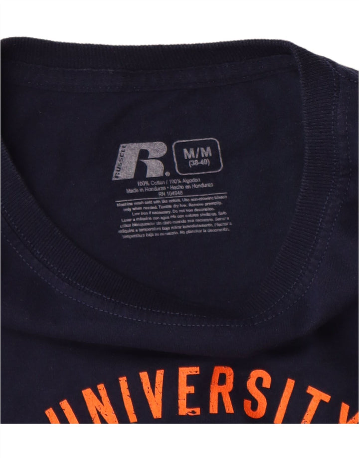 RUSSELL ATHLETIC Herre grafisk top langærmet UK 38/40 Medium Navy Blue