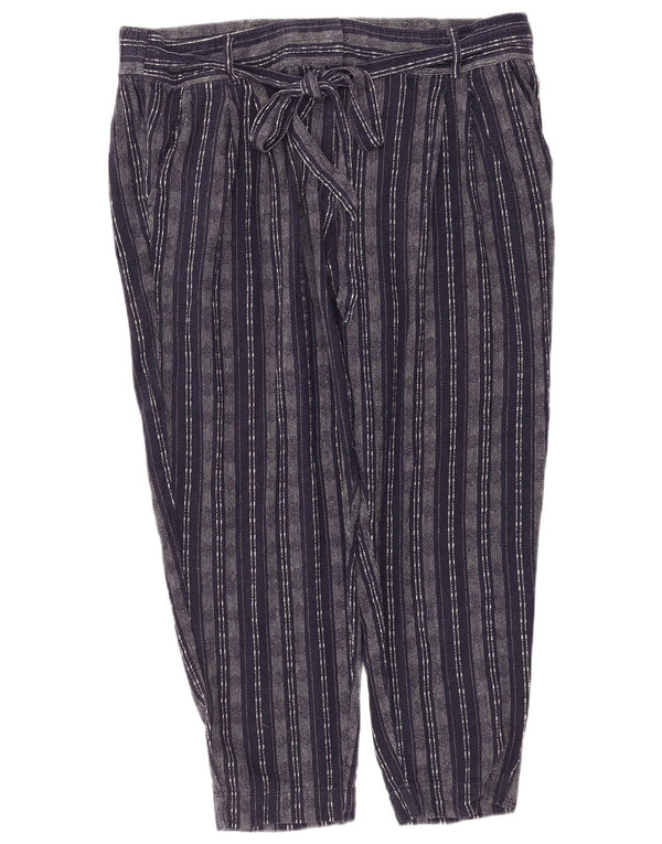 Marks & Spencer Chinobukser til kvinder UK 20 2XL W40 L27 Marineblå stribet