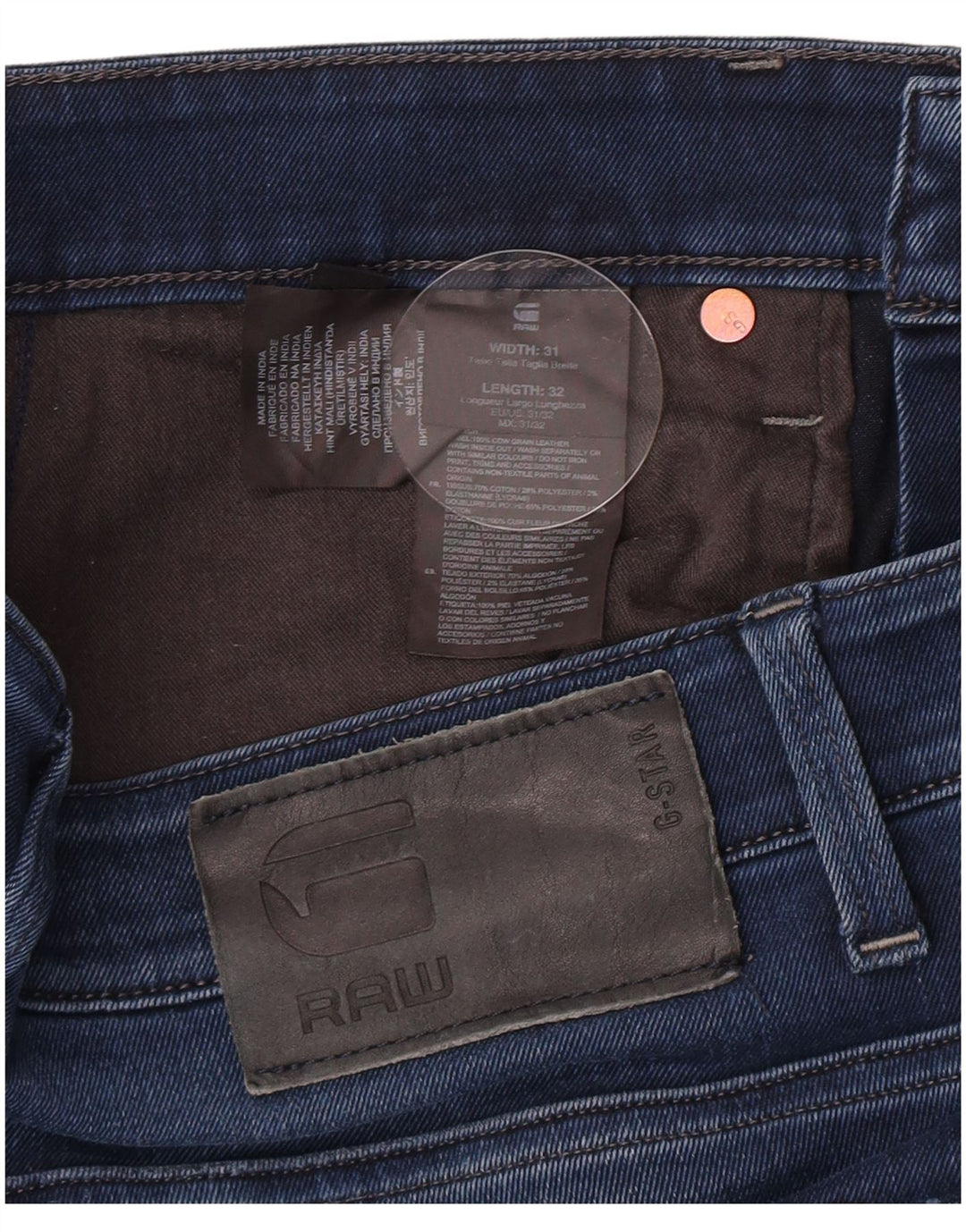 G-Star Herre 3301 Slim Jeans W31 L32 Blå Bomuld
