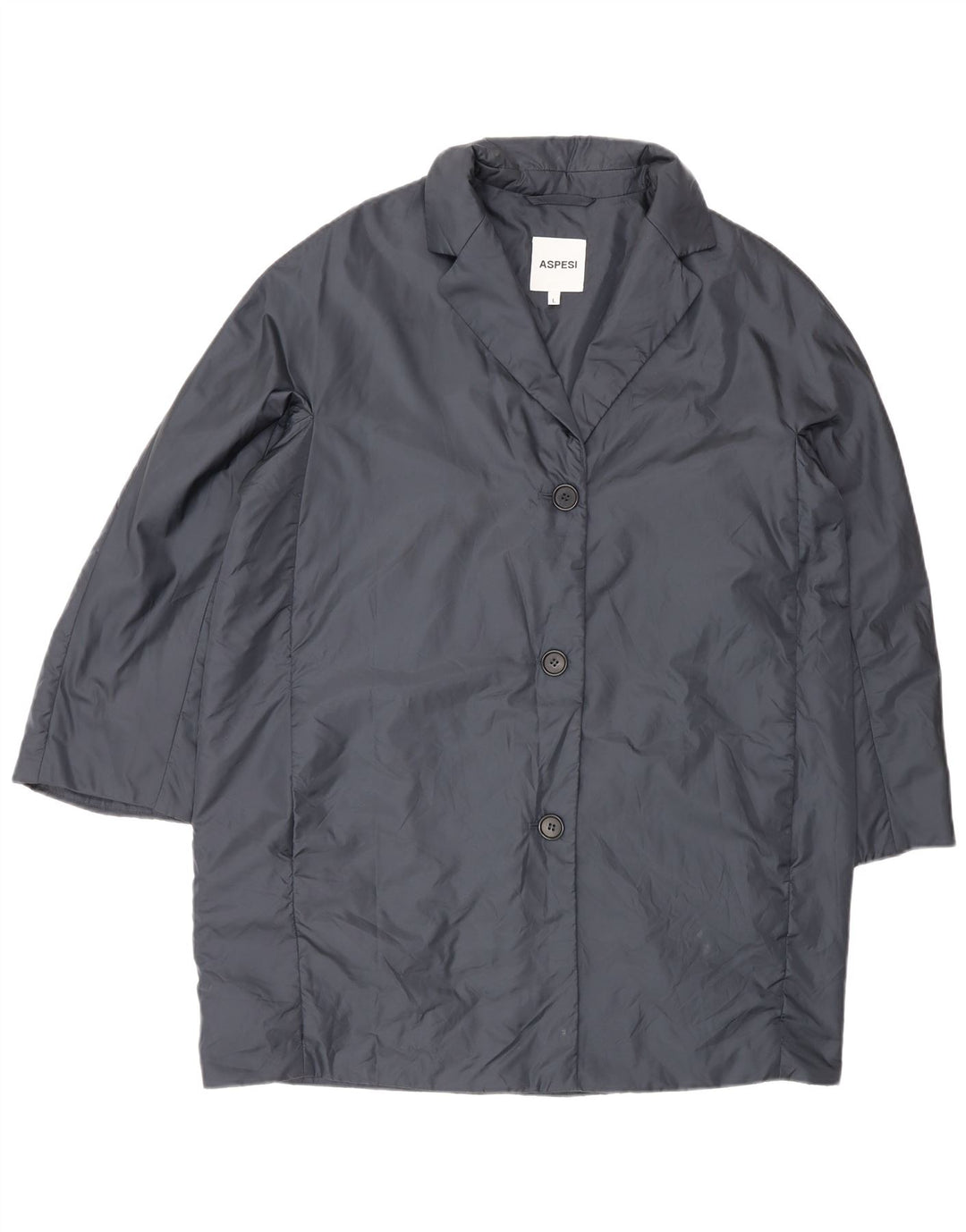 Aspesi Dame Loose Fit Polstret Frakke UK 16 Large Blue Polyamide