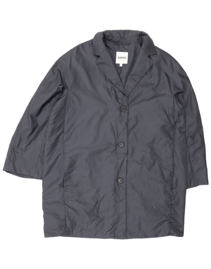 Aspesi Dame Loose Fit Polstret Frakke UK 16 Large Blue Polyamide