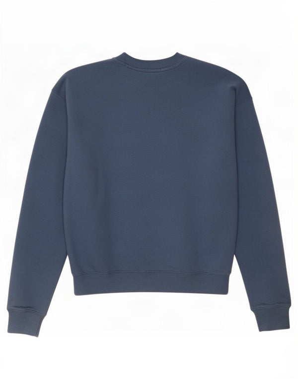 New Balance Dame Oversized Sweatshirt Jumper UK 10 Small Blue Cotton