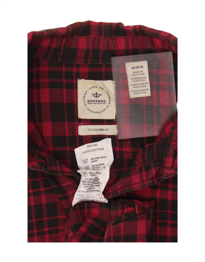 Dockers Herre Standard Fit Flanelskjorte Medium Rød Ternet Bomuld