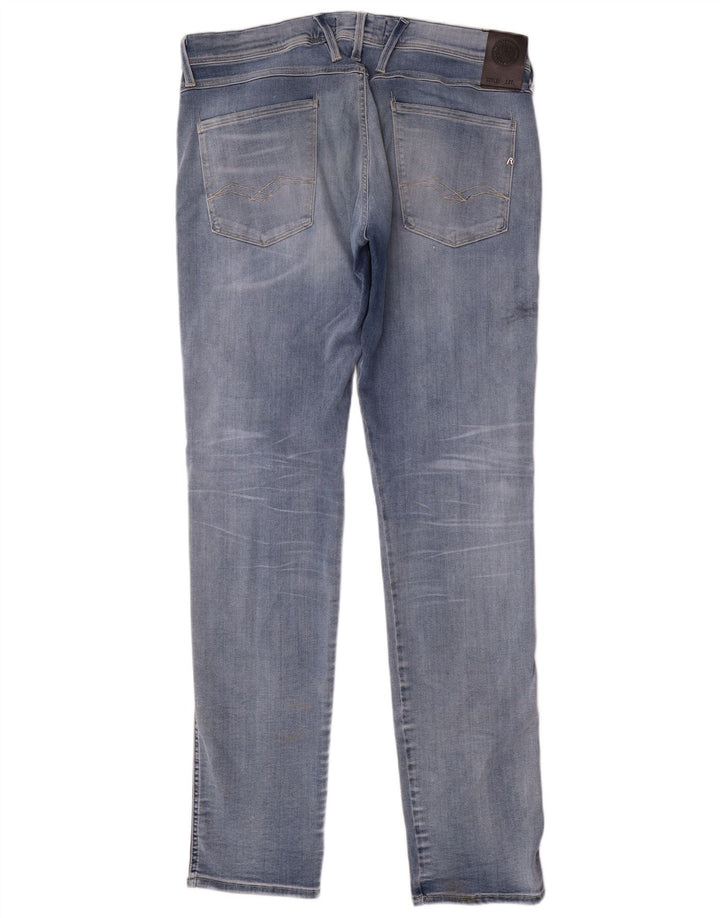 Replay Herre Slim Jeans W36 L34 Blå Bomuld