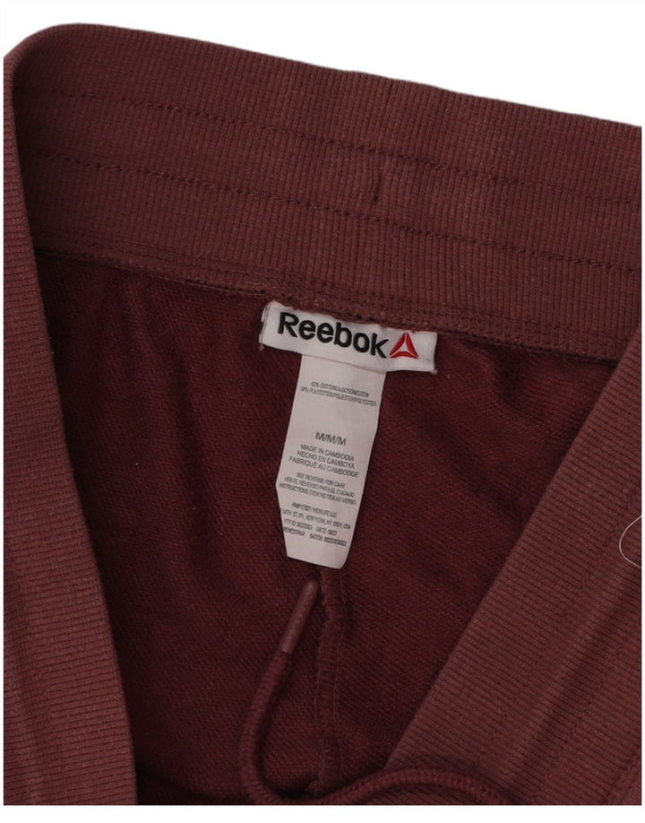 Reebok Dame træningsdragt Bukser Joggers UK 14 Medium Rød Bomuld