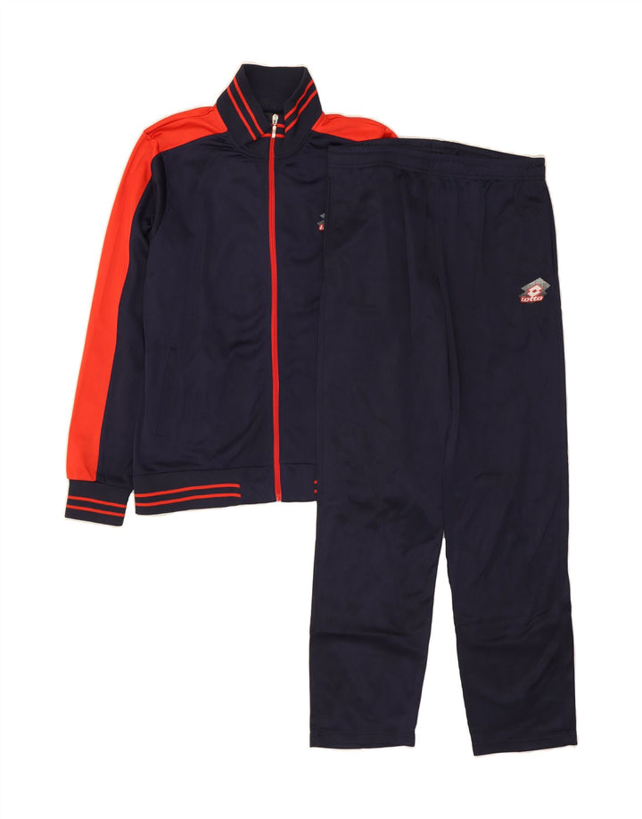 LOTTO Mens Full Tracksuit Medium  Navy Blue Colourblock Polyester Vintage Lotto and Second-Hand Lotto from Messina Hembry 