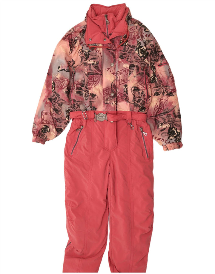 Killtec Dame Grafisk Hooded Ski Jumpsuit UK 12 Medium Pink Floral
