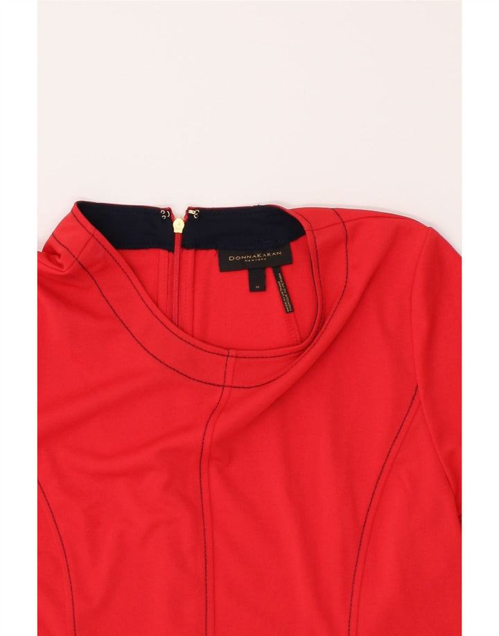 DONNA KARAN Womens Asymmetric A-Line Dress UK 12 Medium Red Polyester Vintage Donna Karan and Second-Hand Donna Karan from Messina Hembry 