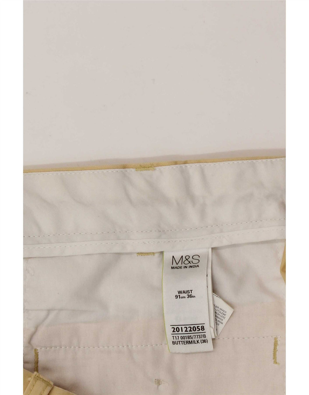 Marks & Spencer Herre Chino Shorts W36 Large Yellow Bomuld