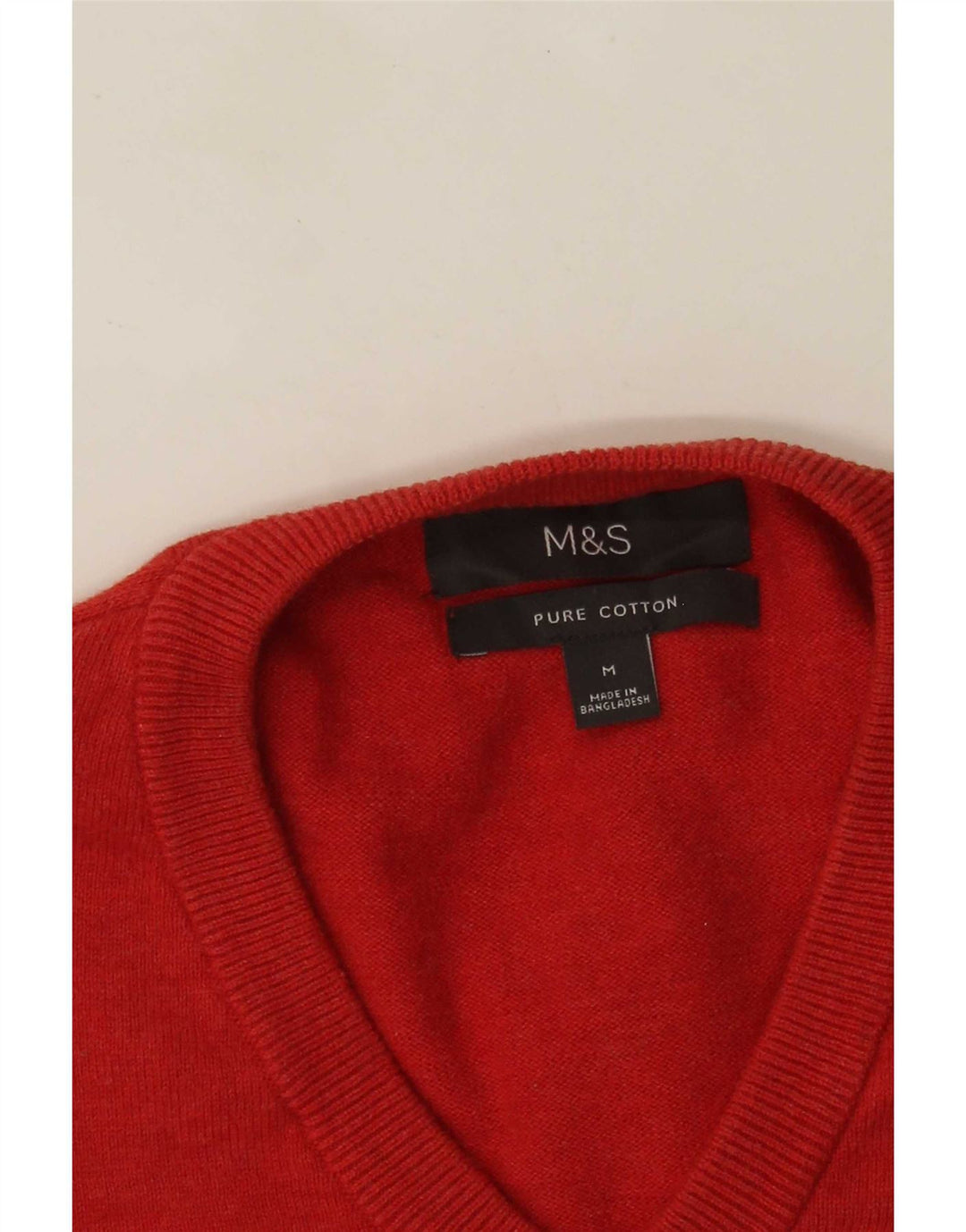 Marks & Spencer Herre V-hals sweater Medium rød bomuld