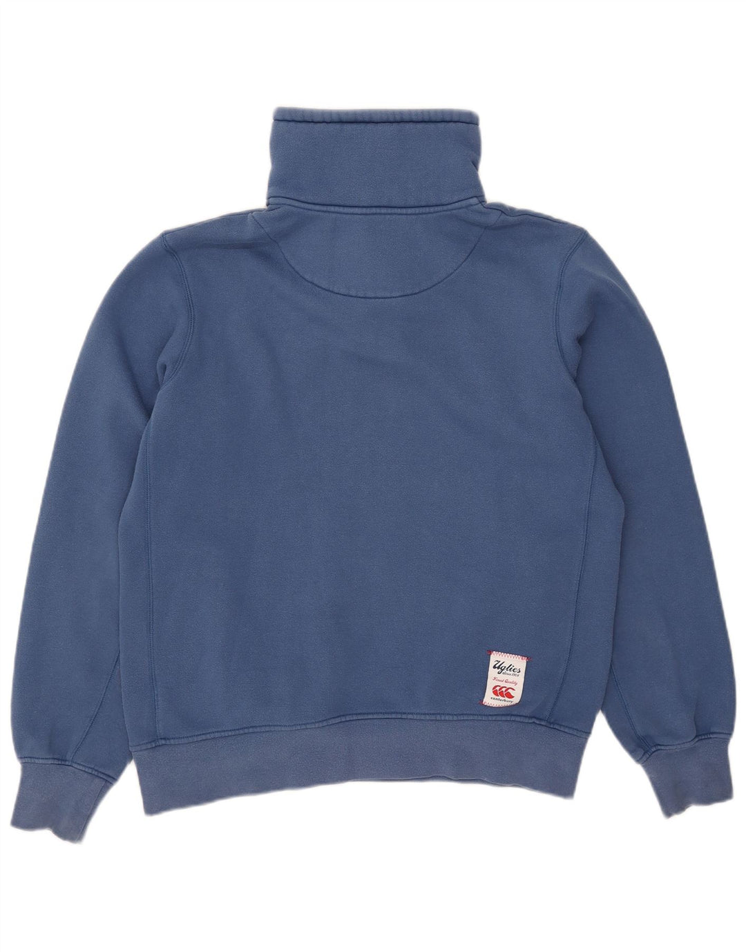 Canterbury Herre Button Neck Sweatshirt Jumper Medium Blue Bomuld
