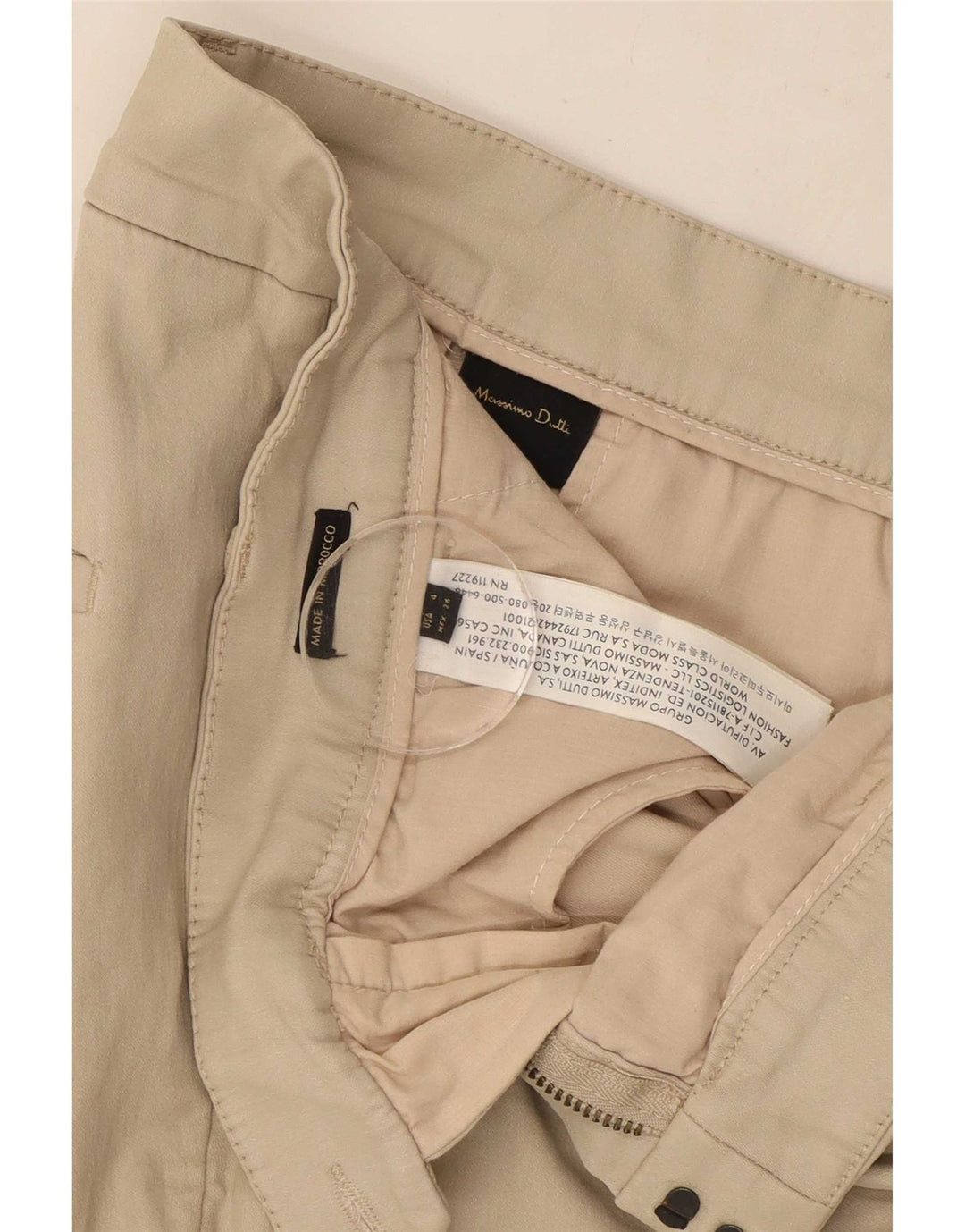 Massimo Dutti Dame Bootcut Chino Bukser US 4 Small W26 L25 Beige Bomuld