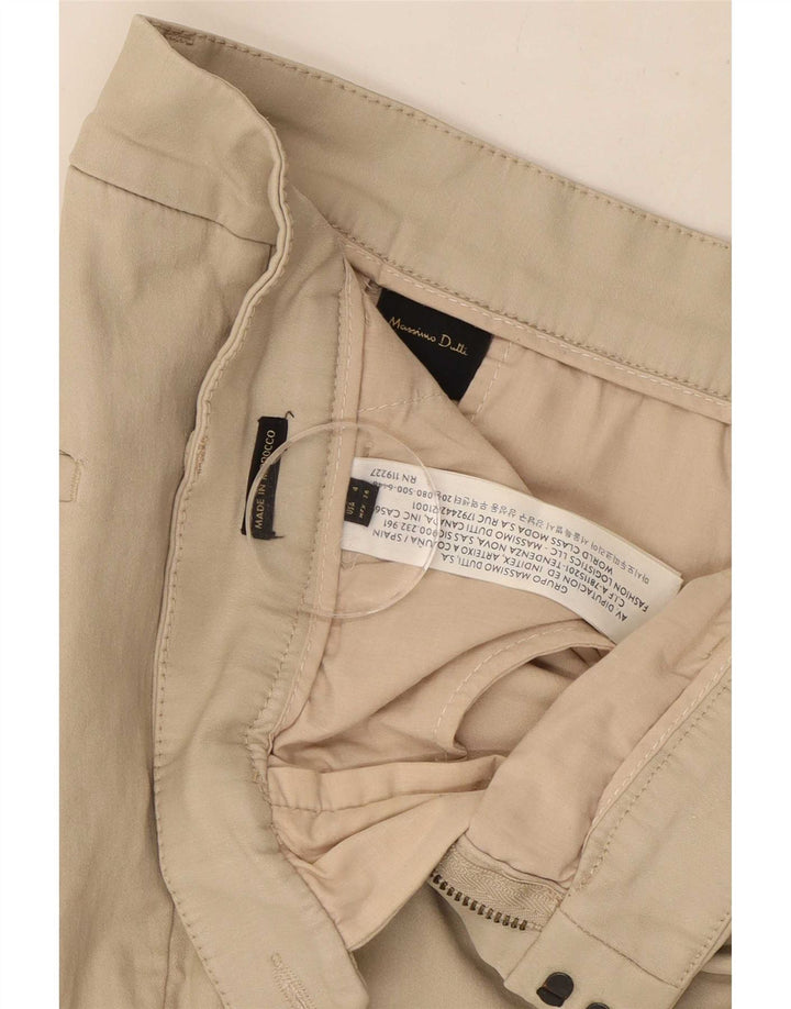Massimo Dutti Dame Bootcut Chino Bukser US 4 Small W26 L25 Beige Bomuld