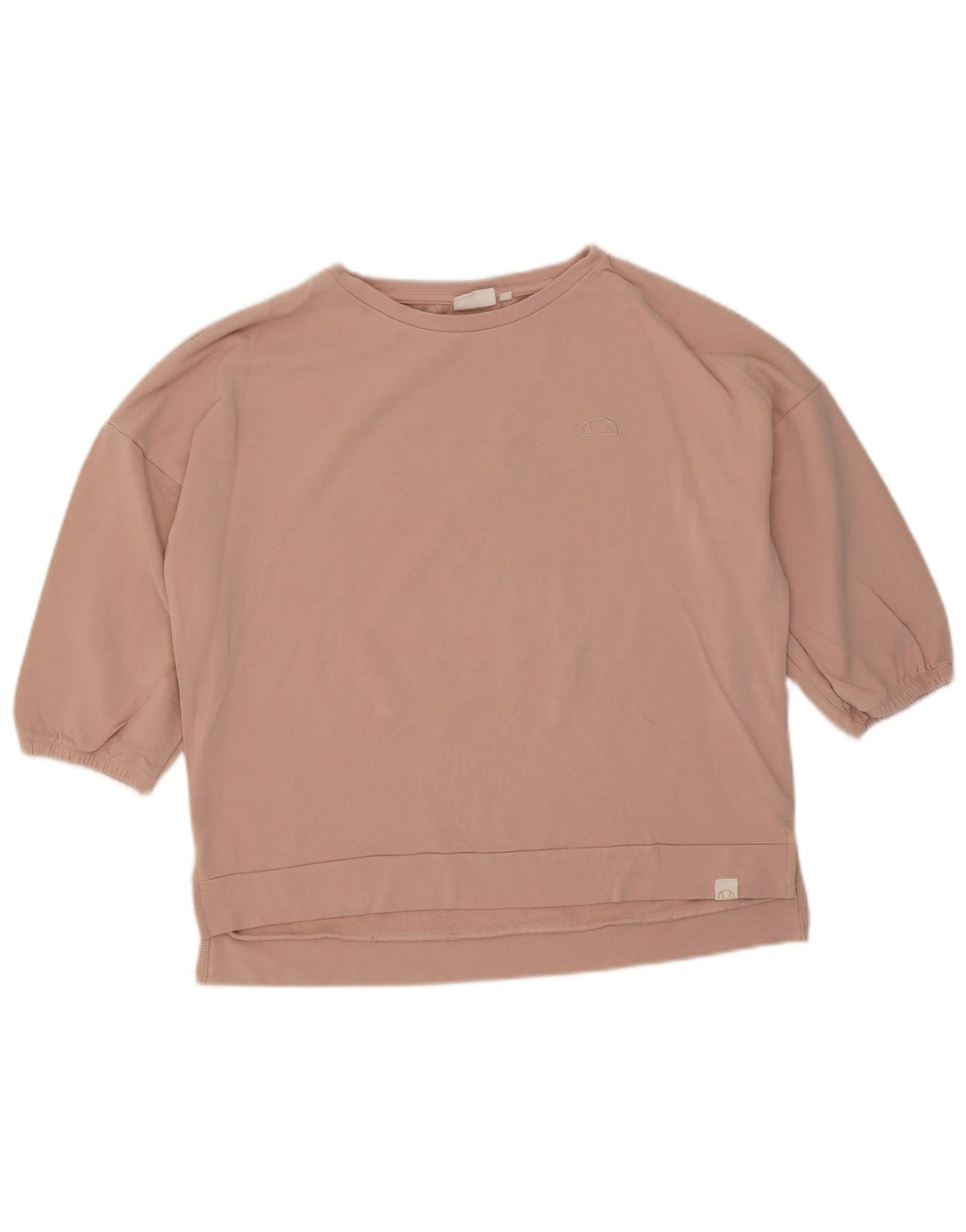 Ellesse Dame 3/4 Ærmet Oversized Sweatshirt Jumper UK 10 Small Pink