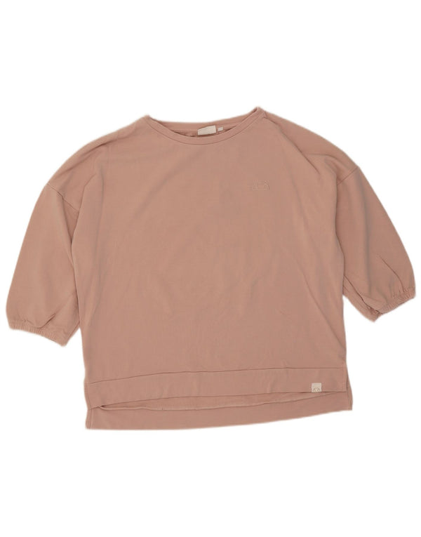 Ellesse Womens 3/4 Sleeve Oversized Sweatshirt Jumper UK 10 Small Pink