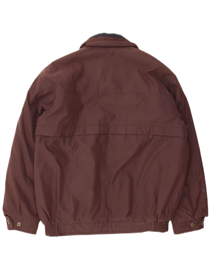 Nick Taylor Herre Bomber Polstret Jakke IT 50 Stor Brun Polyester