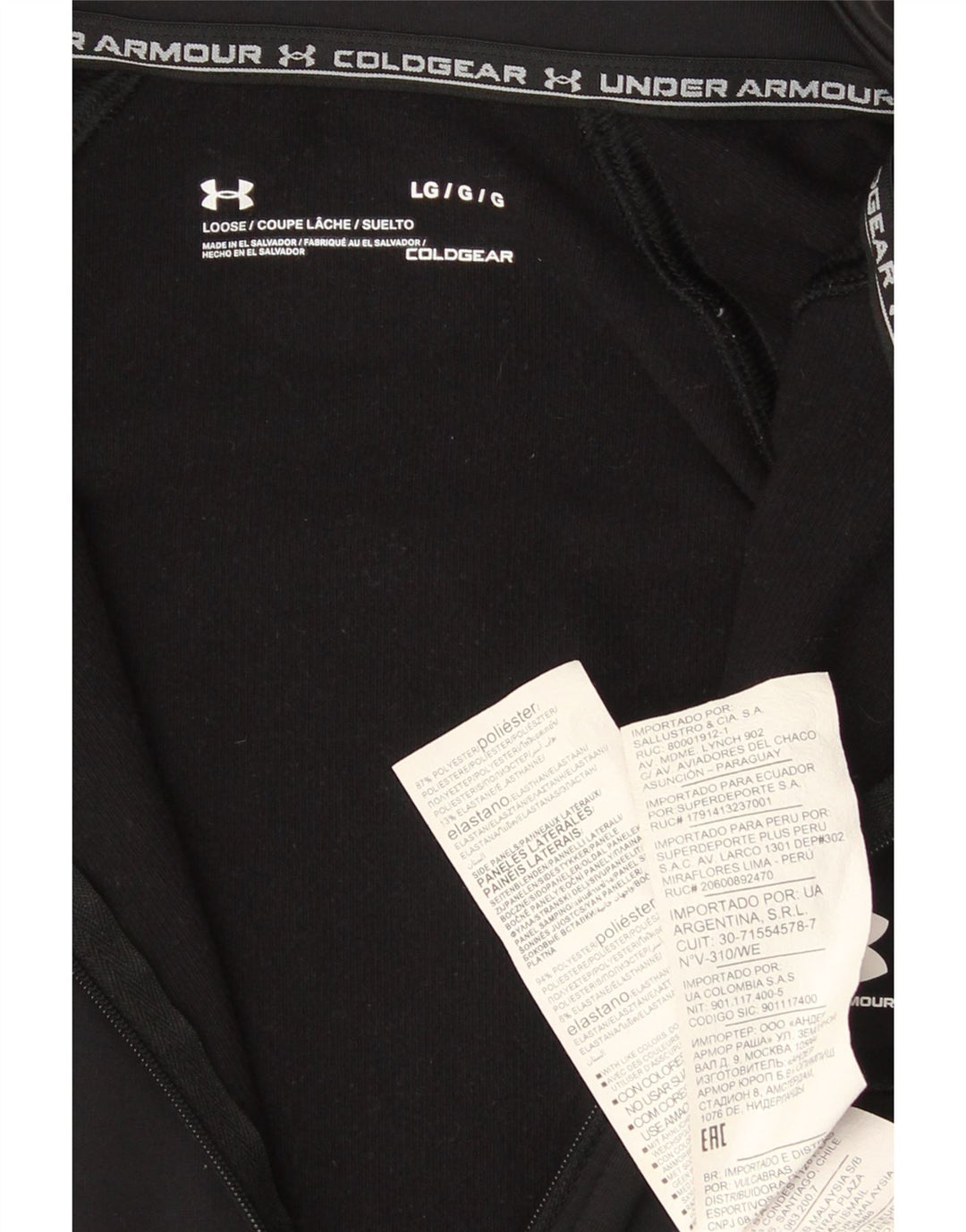 Under Armour Womens Cold Gear Zip Neck Top Langærmet UK 14 Large Black