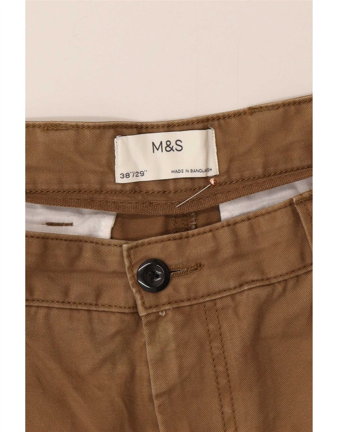 Marks & Spencer Herre Tapered Cargo Bukser W38 L29 Brun Bomuld