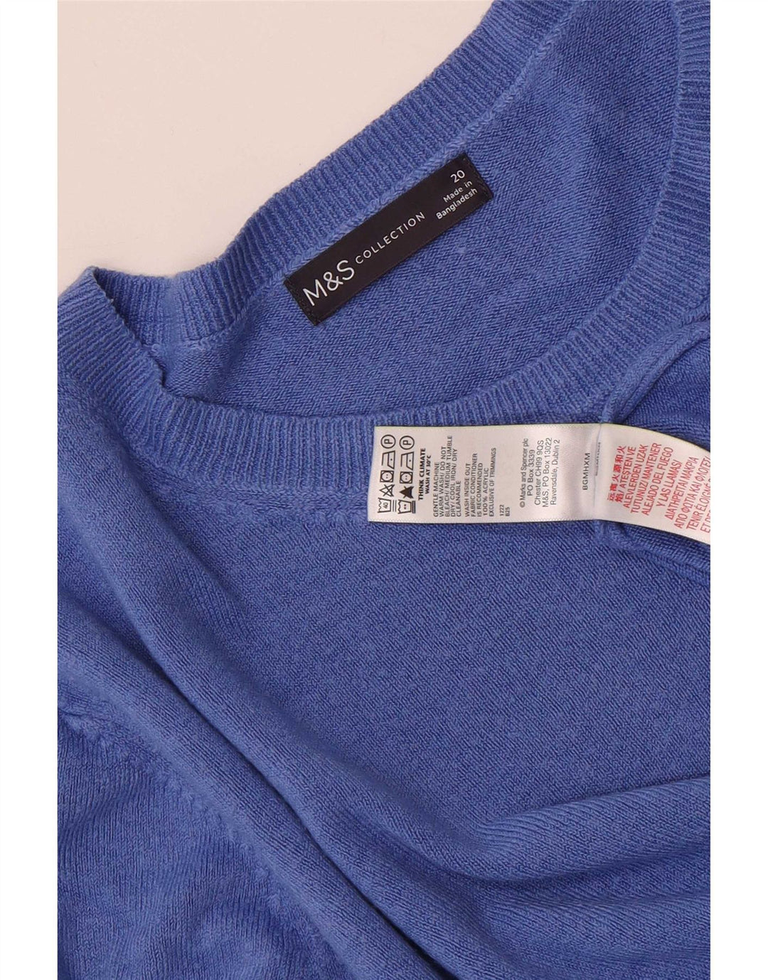 Marks & Spencer Dame sweater med rund hals DK 20 2XL Blå