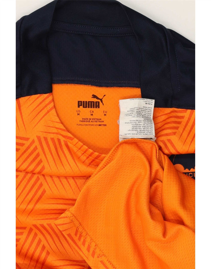 Puma Valencia T-Shirt Top Medium Orange Colourblock Polyester