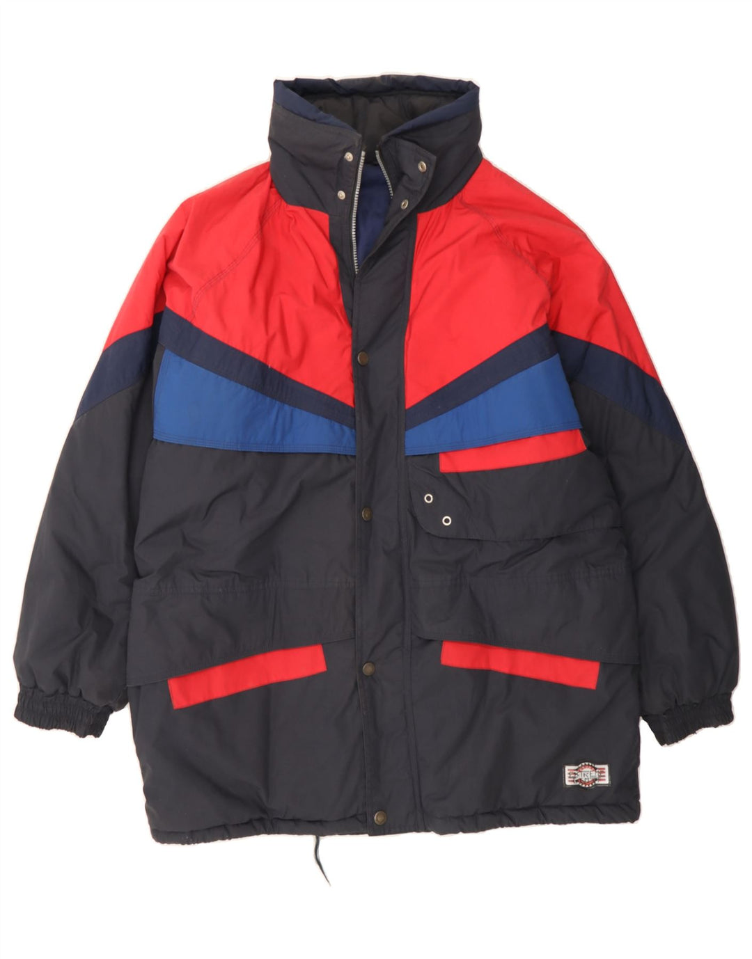 BRUGI Mens Windbreaker Jacket IT 54 2XL Black Colourblock Vintage Brugi and Second-Hand Brugi from Messina Hembry 