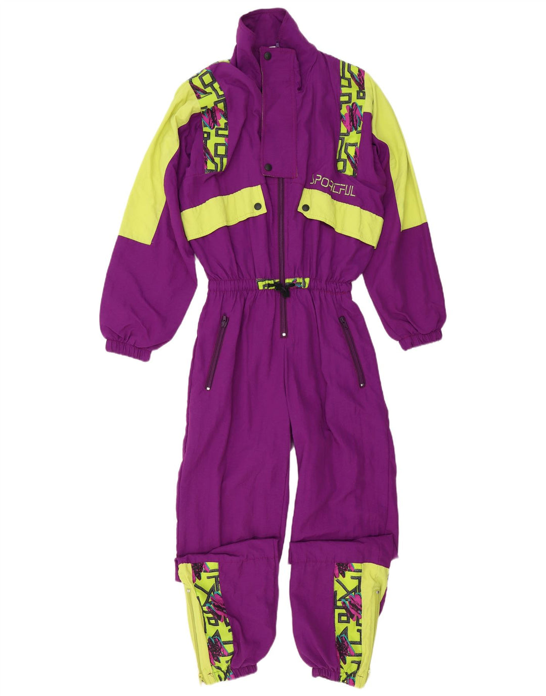 Sportful Dame Grafisk Ski Jumpsuit IT 44 Medium Lilla Colourblock